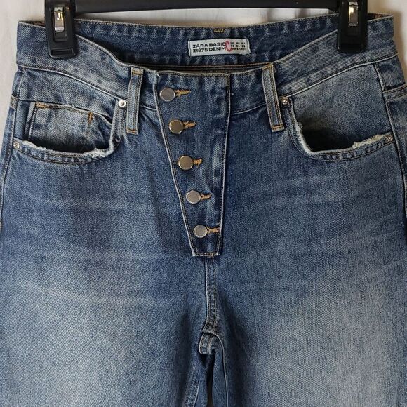 Zara Women's 4 Relaxed Blue Jeans - Picture 2 of 13